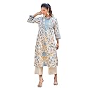 BIBA Floral Women Cotton Straight Printed Kurta
