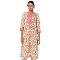 BIBA Floral Women Cotton Straight Printed Kurta