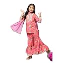 BIBA Girl Cotton Straight Printed Suit Set