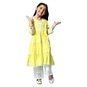 BIBA Girl Cotton Tiered Solid Suit Set