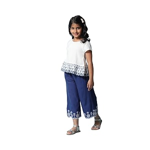 BIBA Girls Blend Regular Rayon Short Top