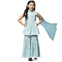 BIBA Girls Cotton Gathered Kurta Garara Suit