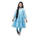 BIBA Girls Biba Girls Sky Blue Cotton Tiered Printed 2 Piece Set