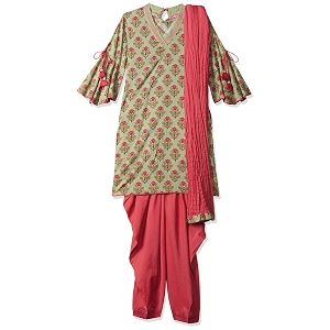 BIBA Girls Girls Cotton Salwar Suit Set