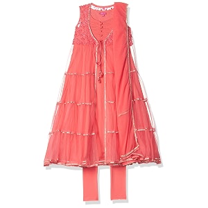 biba girls cotton angrakha salwar suit set kw2781_coral_5 coral 4 years-5 years