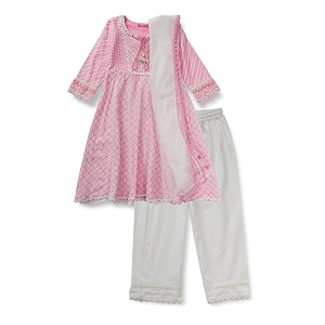 BIBA Girls Cotton Kalidar Kurta Narrow Pants