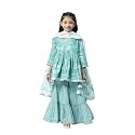 BIBA Girl Cotton Peplum Printed Suit Set