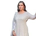 BIBA Poly Georgette Embroidered Straight Casual Kurta