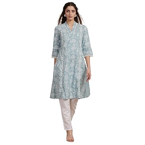 Biba Printed Cotton Straight Casual Kurtas