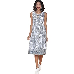 BIBA Printed Round Neck A-Line Womens Kurta