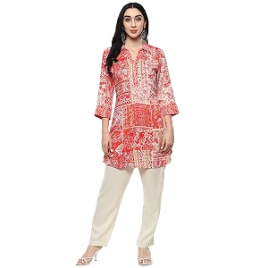 Biba Printed Viscose Straight Casual Kurtis