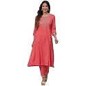 BIBA Rayon Dyed A-Line Festive Kurta With