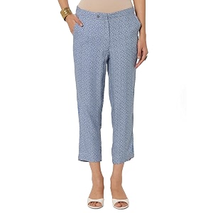 BIBA Rayon Printed Slim Casual Pants