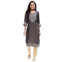 BIBA Silk Dyed Regular Festive Kurta with