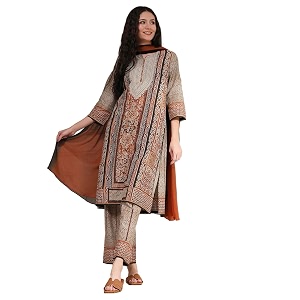 BIBA Womens Cotton Kurta Bottom Dupatta