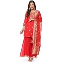 BIBA Women Poly Cotton Straight Embroidered Suit