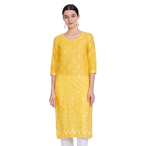 BIBA Womens Cotton Straight Kurta