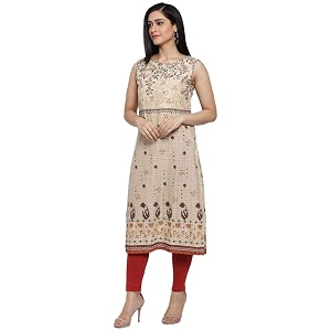 BIBA Women Cotton Straight Printed Kurta