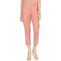 BIBA Cotton Blend Solid Straight Casual Pants