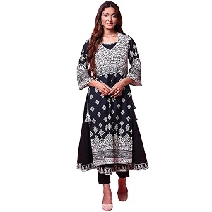 BIBA Women Cotton Straight Fit Double Layered