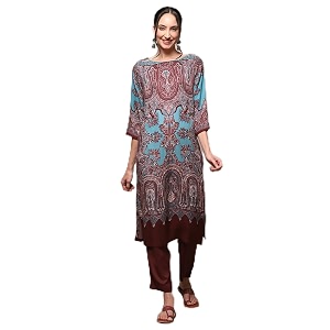 BIBA Womens Liva Rayon Straight Fit Regular