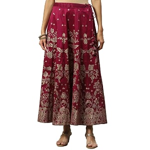 BIBA Womens Poly Cotton Maxi Skirt