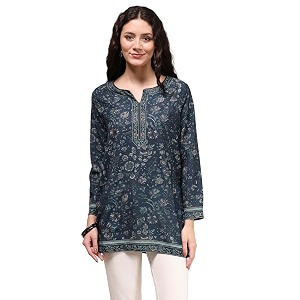 BIBA Womens Polyester Printed Straight Kurti