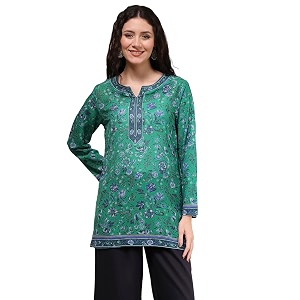 BIBA Womens Polyester Printed Straight Kurti