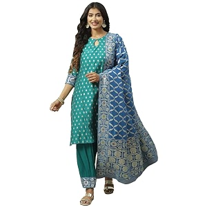 BIBA Women Art Silk Straight Kurta Salwar