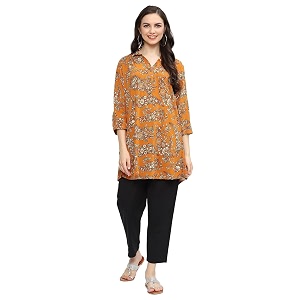 BIBA Womens Printed Regular Fit Blouse