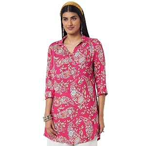 BIBA Womens Printed Regular Fit Blouse