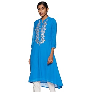 BIBA Womens Rayon a-line Kurta