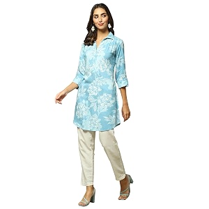BIBA Womens Rayon Regular Fit Casual Printed