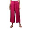 BIBA Women Loose Mid Rise Rayon Palazzo