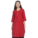 BIBA Women Blue Cotton Solid Kurti