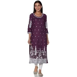 BIBA Women Viscose A Line Printed Kurta