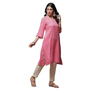 BIBA Womens Viscose Regular Fit Casual Kurta