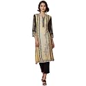 BIBA Women White Viscose Printed Kurta