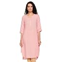BIBA Women Blue Cotton Solid Kurti