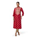 BIBA Women Art Silk Straight Fit Printed