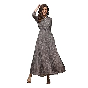 BIBA Women Classic Maxi Liva Flared Printed