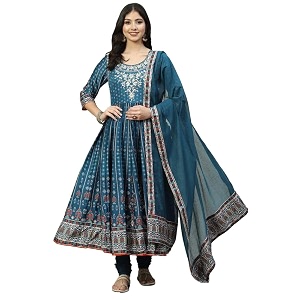 BIBA Women Cotton Anarkali Kurta Churidar Suit