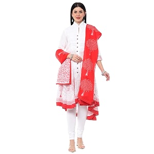 BIBA Women Cotton Asymmetric Solid Kurta Churidar