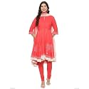 BIBA Women Cotton Asymmetric Solid Kurta Churidar