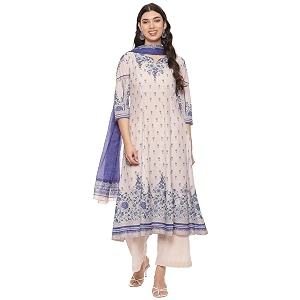 BIBA Women Cotton Blend Kalidar Printed Suit