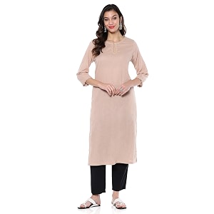 BIBA Women Cotton Blend Regular Fit Solid