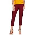BIBA Cotton Blend Solid Regular Casual Pants