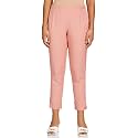BIBA Cotton Blend Solid Regular Casual Pants