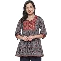 BIBA Women Cotton Flared Regular Fit Printed