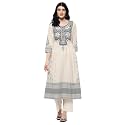 BIBA Women Cotton Gathered Printed Suit Set